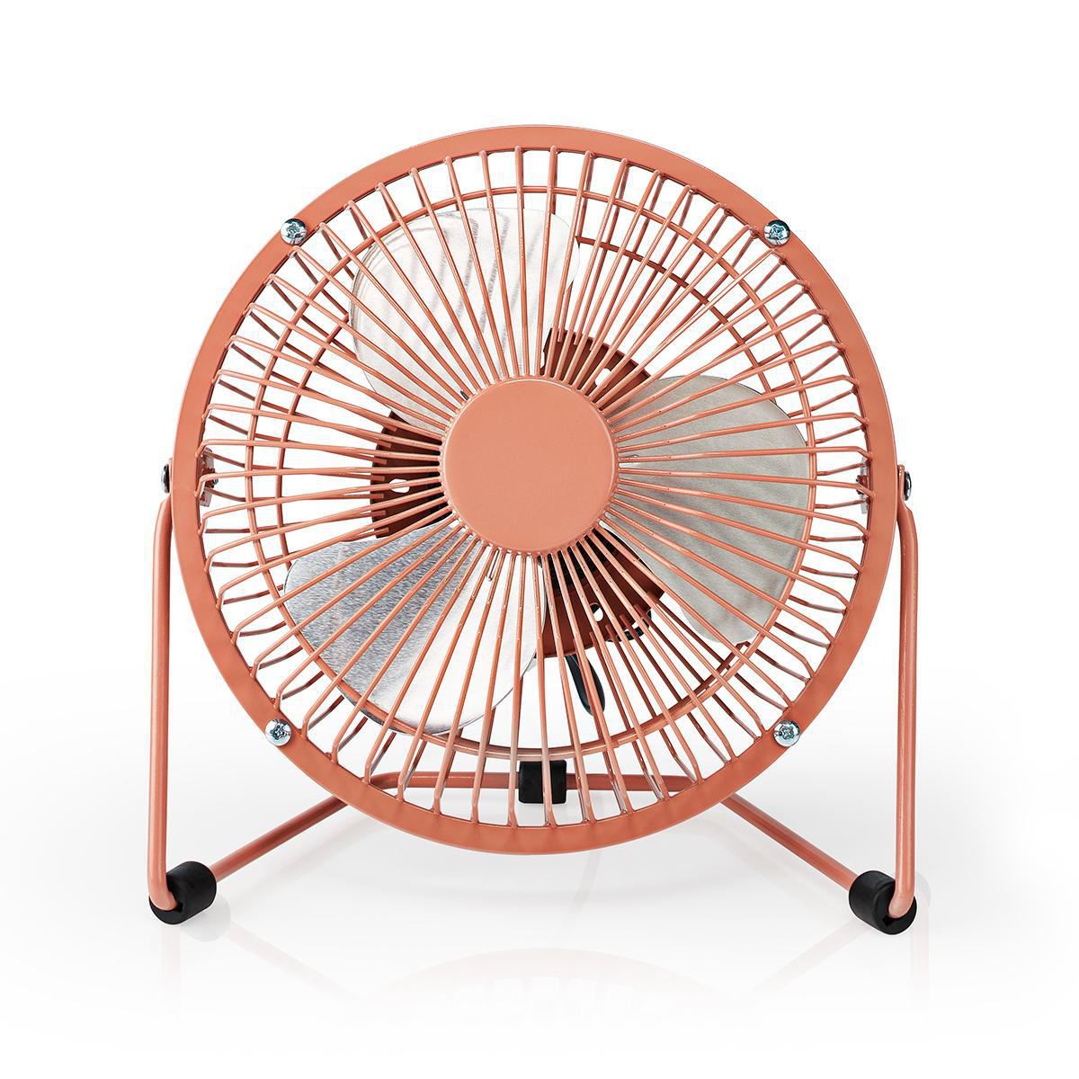 Nedis Metal Mini Fan 15cm Diameter USB Powered Vintage Pink - FNDK1PK15