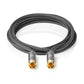 Nedis 5m Subwoofer Cable RCA Male to RCA Male Gun Metal Grey Braided Cable - CATB24100GY50