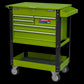 Sealey Superline Pro Heavy-Duty Mobile Tool & Parts Trolley with 5 Drawers and Lockable Top- Hi-Vis Green AP890MHV
