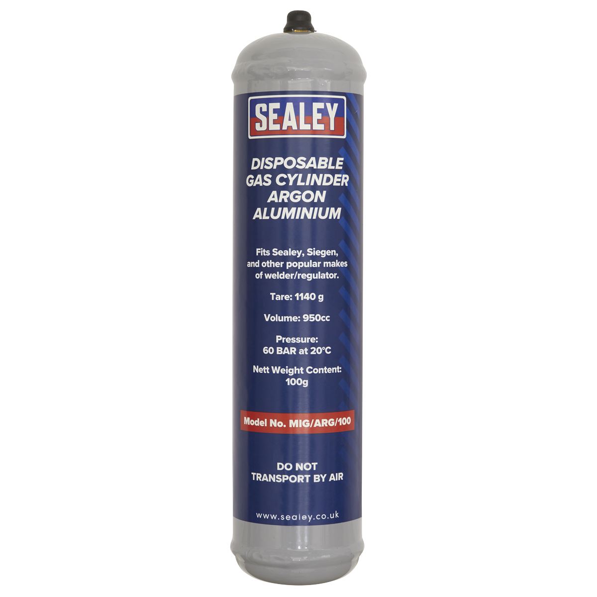Sealey Gas Cylinder Disposable Argon 100g - Box of 12 MIG/ARG/100/12