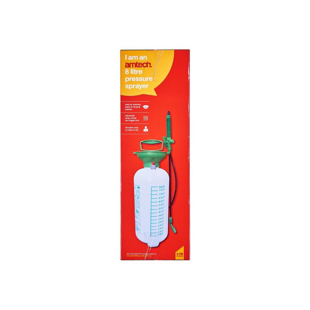 8L Manual Pressure Sprayer Knapsack Garden Spray Weeds Strap Trigger Adjustable - U2280