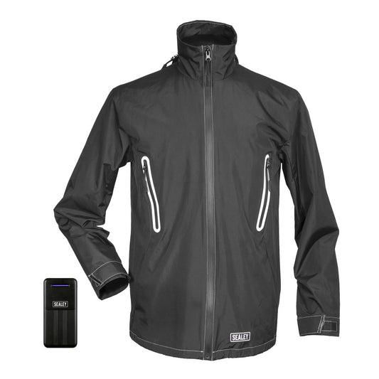 Sealey 5V Heated Rain Jacket - X-Large with Power Bank 20Ah HJ08KIT