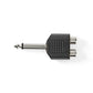 Nedis Mono Audio Adapter 6.35mm Male to 2x RCA Female 10 pieces Black