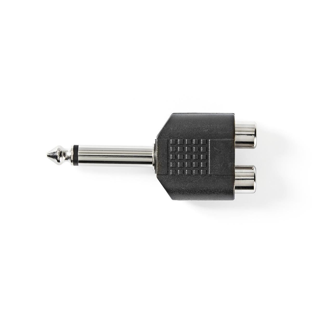 Nedis Mono Audio Adapter 6.35mm Male to 2x RCA Female 10 pieces Black