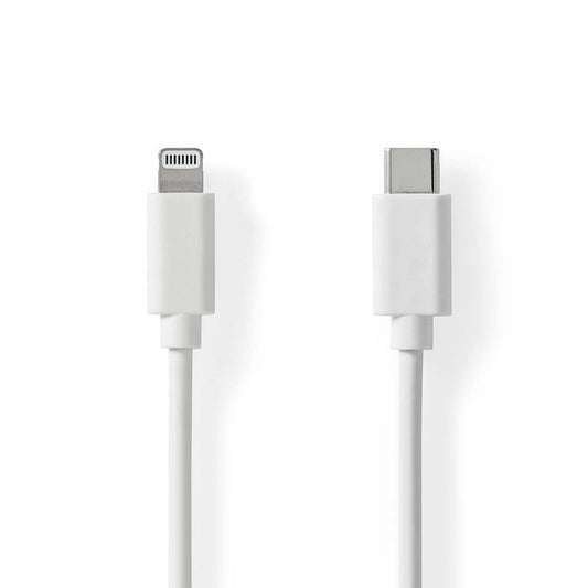 Lightning Cable USB2.0 Apple Lightning 8-Pin USB-C Male 480Mbps Nickel  1m White