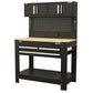 Sealey Superline Pro Workbench w/ Pegboard Back Panel, Power Bar, Wooden Worktop