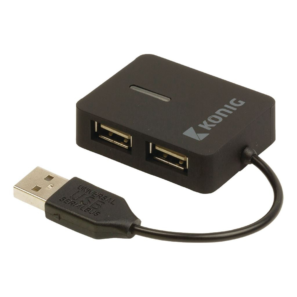 Konig 4-port USB 2.0 travel hub - UHUBU2410BK