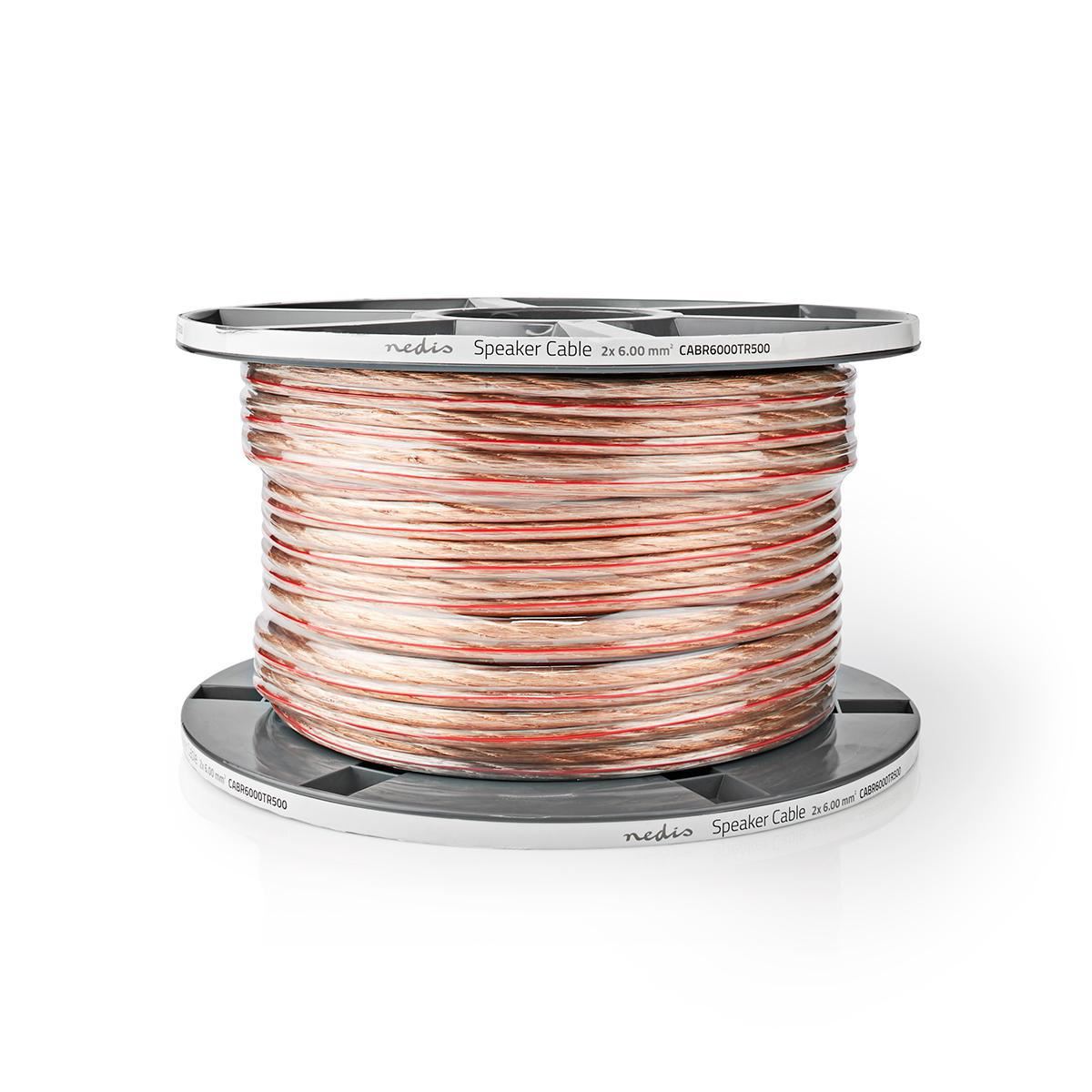 Nedis Speaker Cable 2x 6mm2 50m Reel Transparent