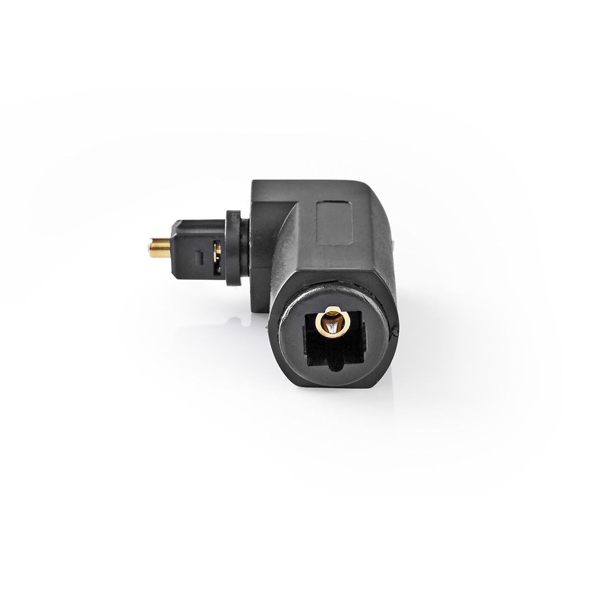 Nedis 10x Optical Audio Adapter 90° Angled TosLink Male to TosLink Female Black
