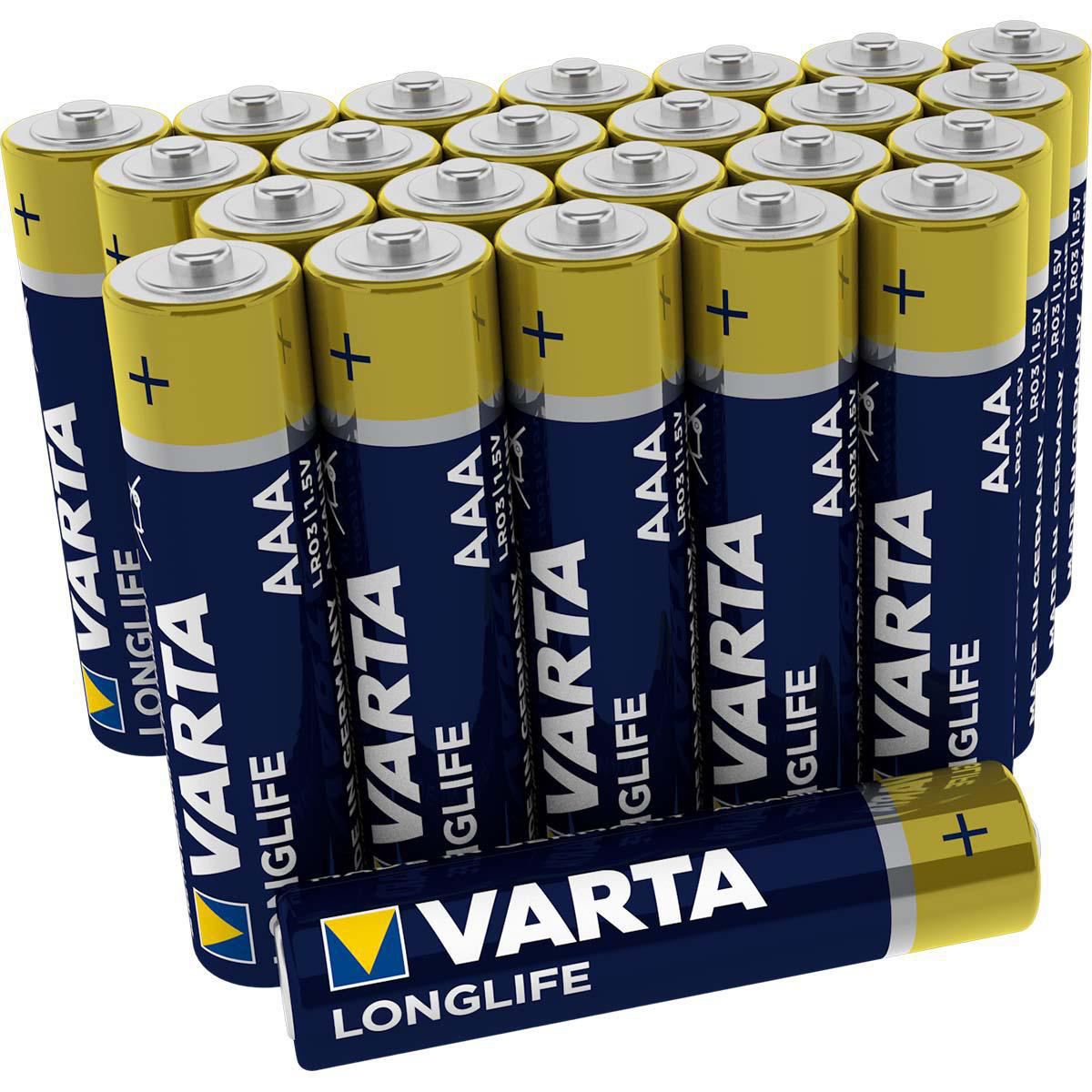 24x Varta Longlife AAA Batteries (24 pcs) Akaline - VARTA-4103