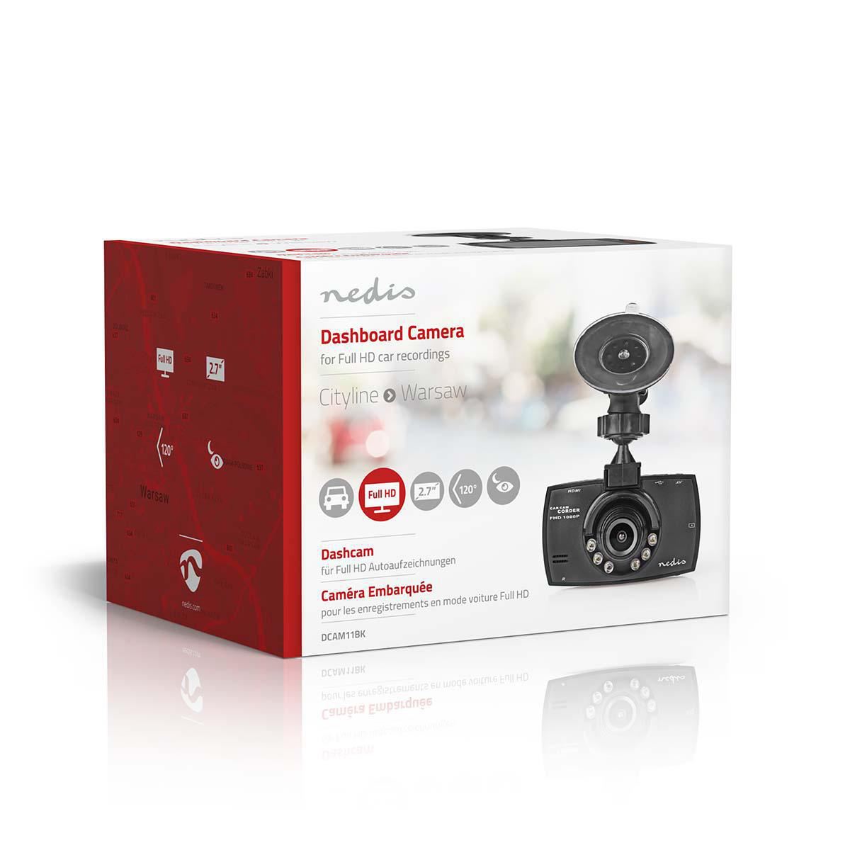Nedis Dash Cam 1080p@30fps 12.0 MP 2.7" LCD Parking sensor Motion detection Dark - DCAM11BK