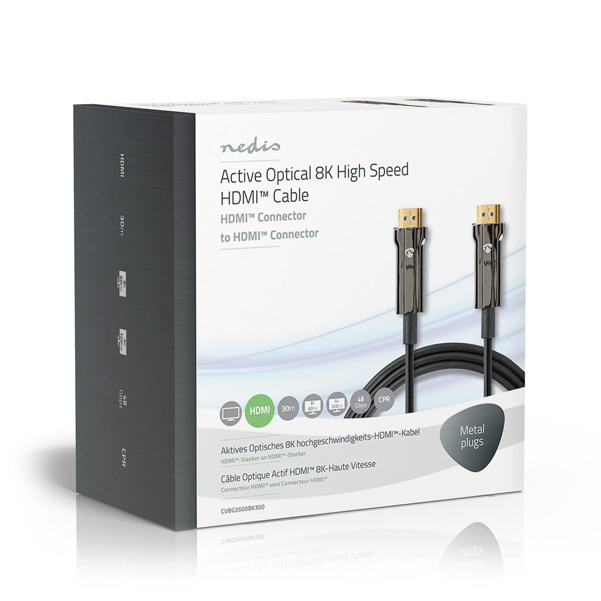 Nedis Ultra High Speed HDMI Cable AOC HDMI Connector to HDMI Connector 30m Black - CVBG3500BK300