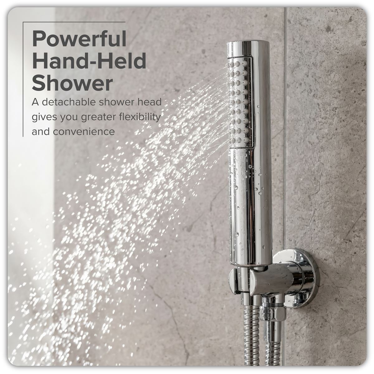 Baridi Concealed Thermostatic Shower Set 20cm Round Head & Hand Shower - Chrome DH318