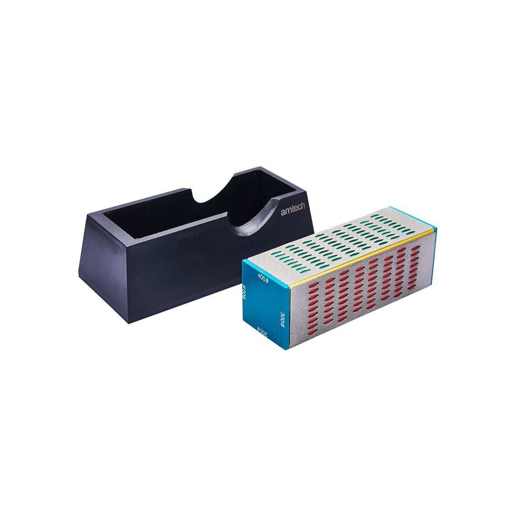 Amtech 4 Sided Diamond Sharpening Block Knife Chisel Plane Grit Wet ...