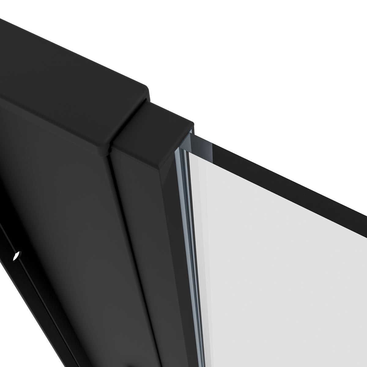 Baridi Side Panel for Sliding Shower Doors, 6mm Tempered Glass - Black DH297