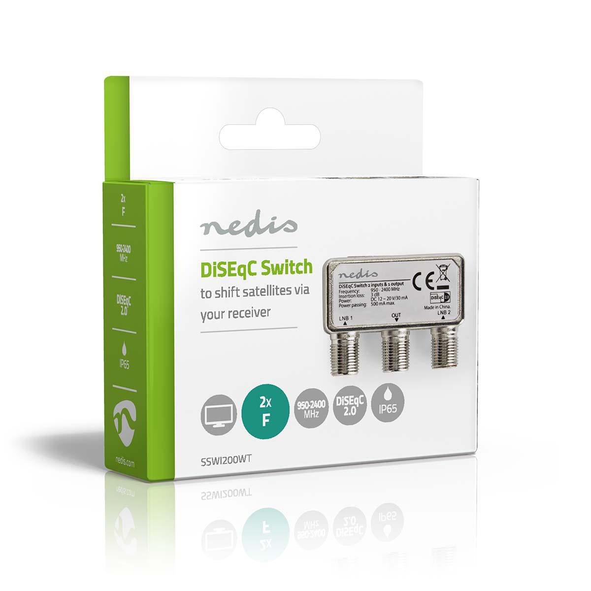 Nedis DiSEqC Switch 2 to 1 F-Connector 950 to 2400 MHz SSWI200WT