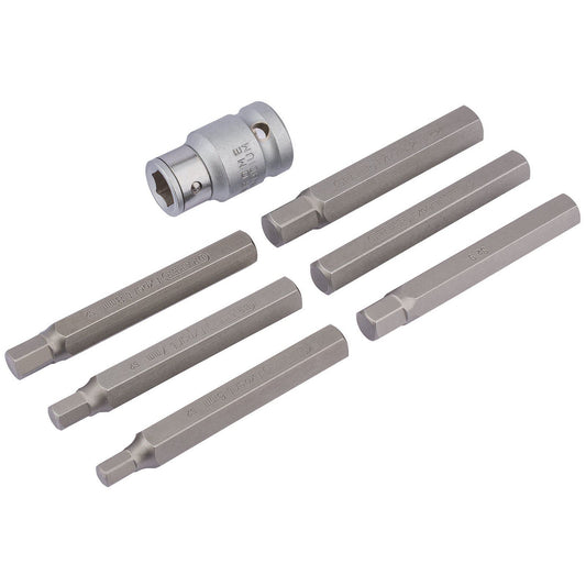 Draper Expert 6mm - 12mm Hexagon Bit Set and Holder 1/2" Square Drive (7 Piece) - 83564