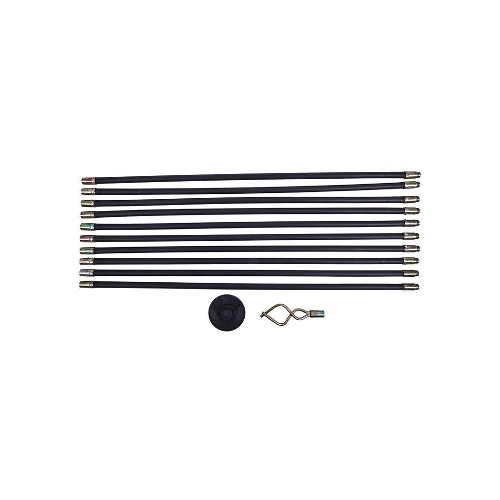 Amtech 12 Piece Drain Rod Set Includes 4" 100mm Rubber Plunger & 50mm Worm Screw - C3250