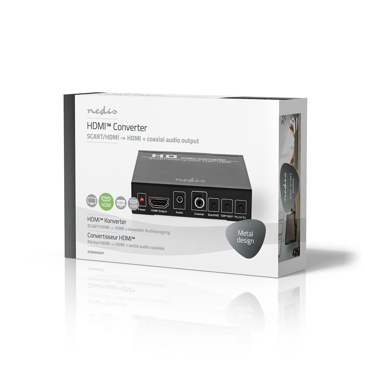 Nedis SCART to HDMI Converter 1-Way to SCART Input HDMI Output - VCON3452AT