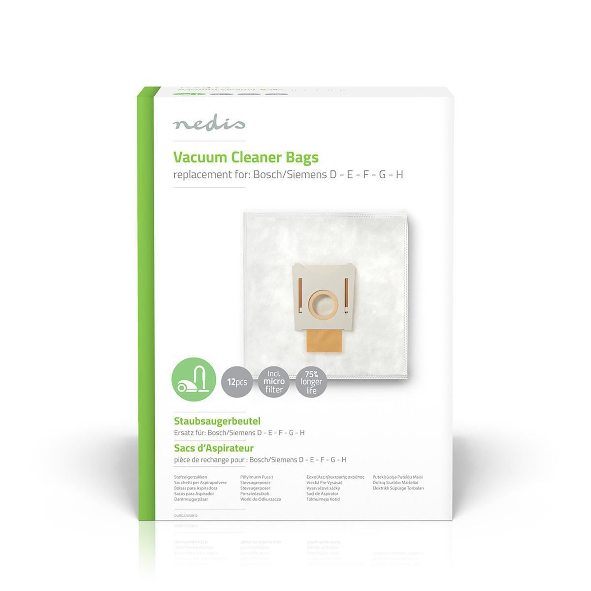 Nedis Vacuum Cleaner Bag Bosch/Siemens D to E to F to G to H DUBG220SIB12