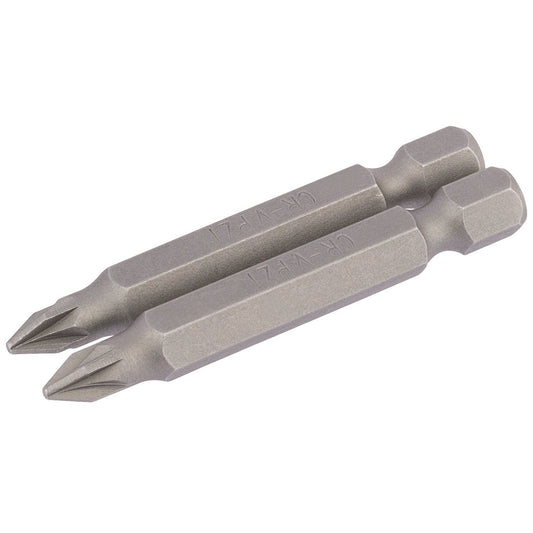 1x Pack Of 2 Draper No. 1 1/4" Hex PZ Type Insert Bit - 50mm Long - 64227