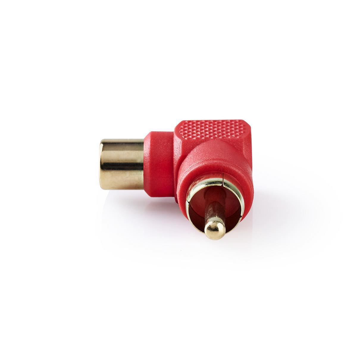 Nedis Mono Audio Adapter 90° Angled RCA Male to RCA Female 10 pieces Red