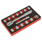Sealey Low Profile Socket Set 15pc 1/2"Sq Drive Metric - Platinum AK5787