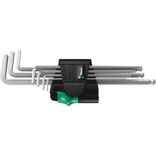 Wera 950Spkl/7Bsm Hex Key Set 1.5-6.0 Lng B/End Chrome Plated 7Pc 022101