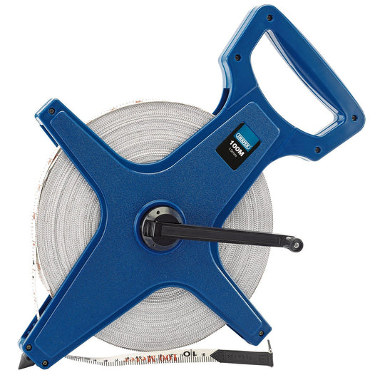 Draper Fibreglass Surveyors Tape Measure Imperial & Metric 330ft / 100m 13mm