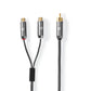 Nedis Subwoofer Cable RCA Male to 2x RCA Female Gun Metal Grey Braided Cable - CATB24010GY02