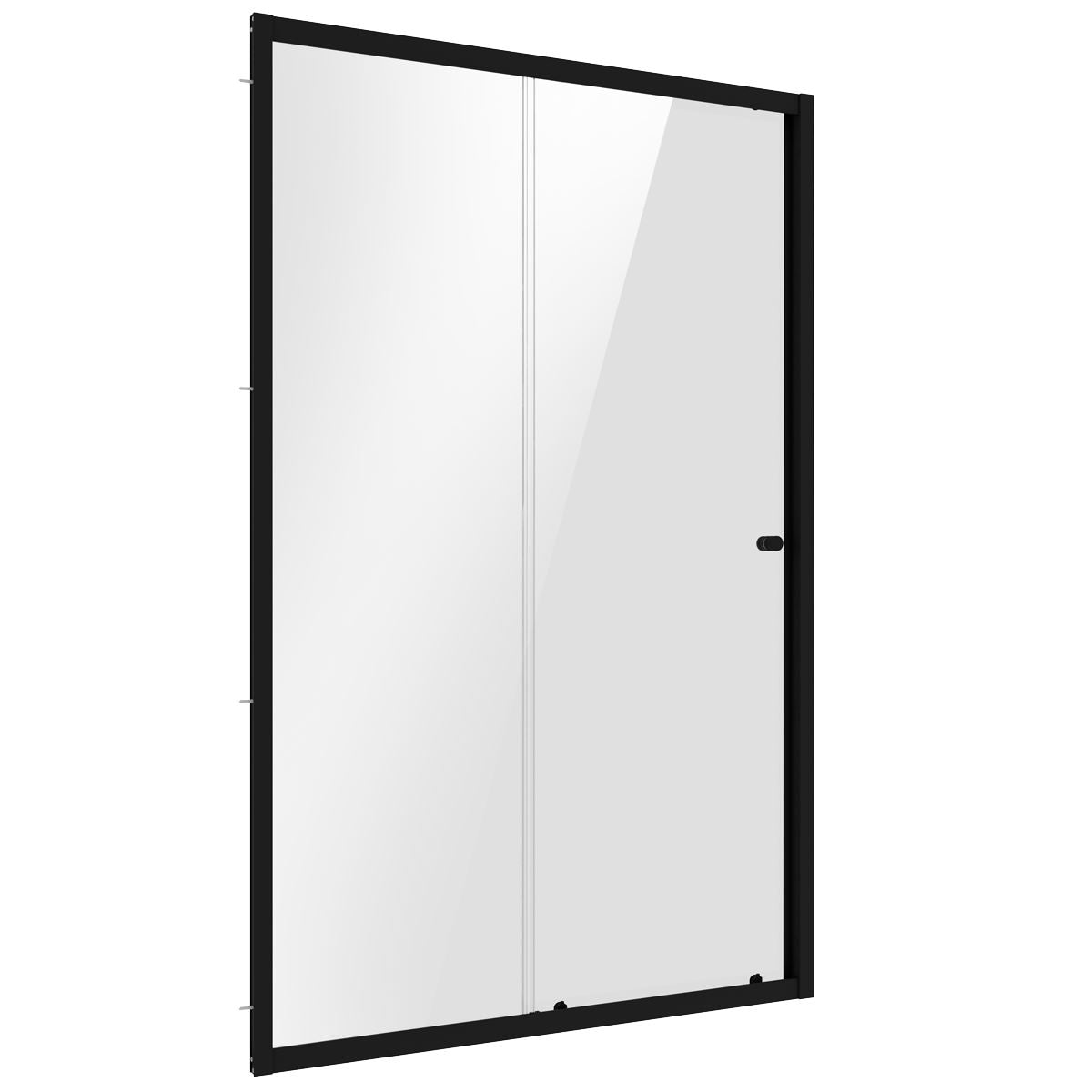 Baridi Sliding Shower Door 1000 x 1850mm, 6mm Tempered Glass, Reversible - Black