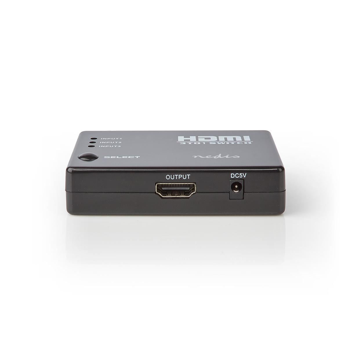 Nedis HDMI Switch 3-Port 4x HDMI Output 1x HDMI Output 1080p 3.4 Gbps Black - VSWI3453BK
