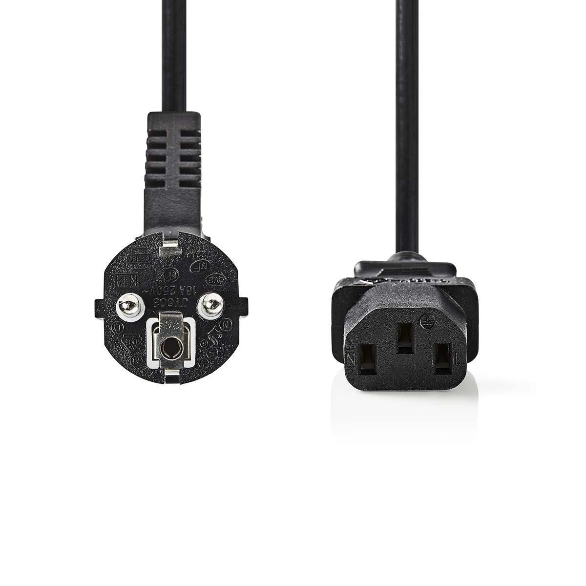 Nedis Power Cable Schuko Male Angled to IEC-320-C13 2.0m Black - CEGB10000BK20