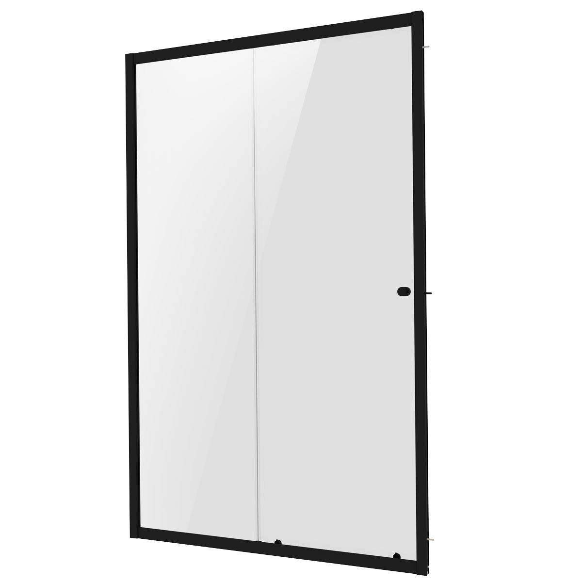 Baridi Sliding Shower Door 1000 x 1850mm, 6mm Tempered Glass, Reversible - Black