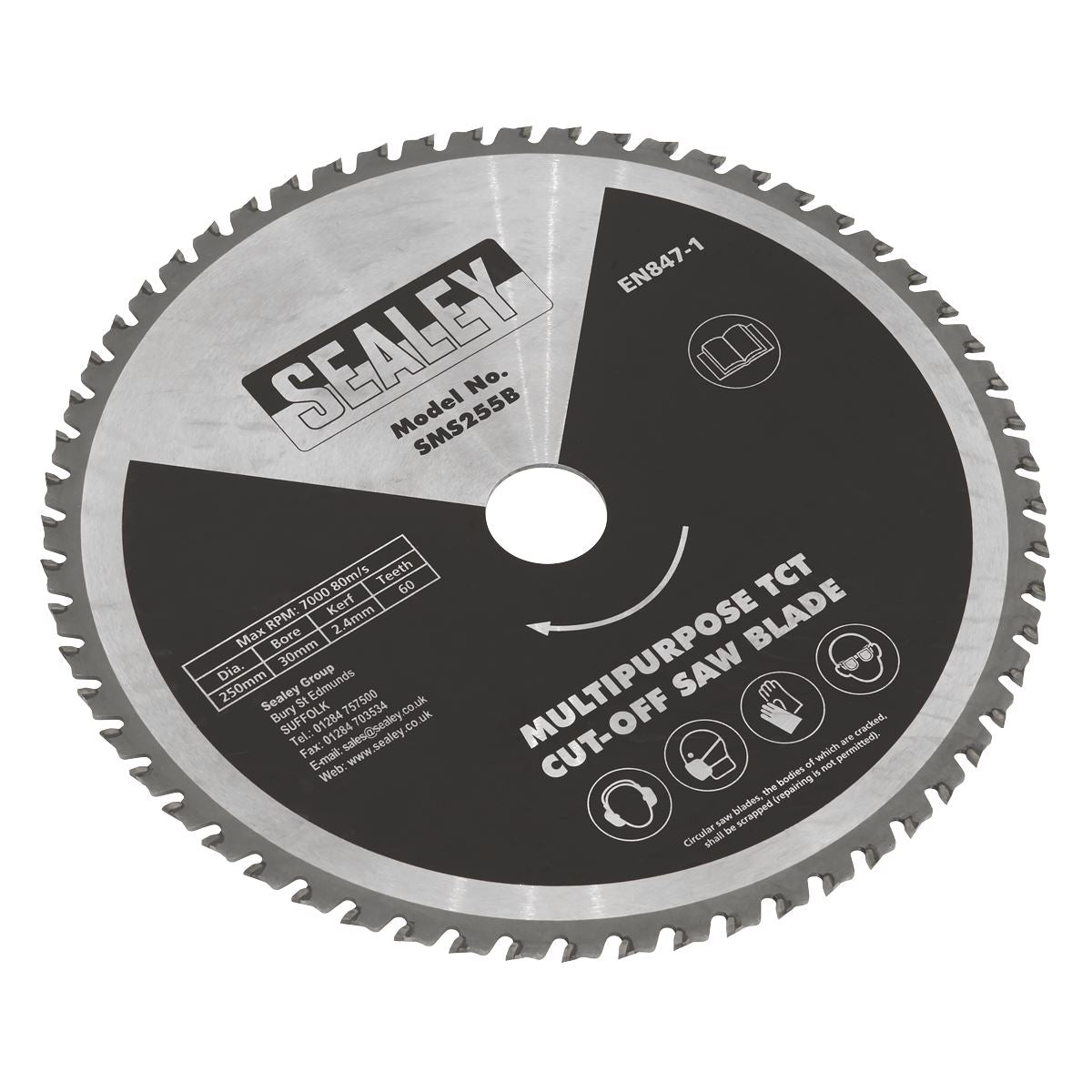 Sealey Multipurpose Cut-Off Saw Blade 250 x 2.4mm/30mm 60tpu SMS255B