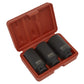 Sealey Impact Hub Nut Socket Set 3pc 12-Point 1/2"Sq Drive SX051