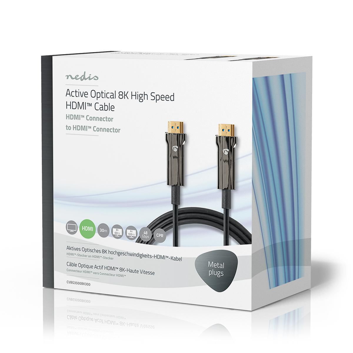 Nedis Ultra High Speed HDMI Cable AOC HDMI Connector to HDMI Connector 30m Black - CVBG3500BK300