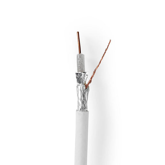 Nedis Coax Cable Reel 4G/LTE secure 75Ohm Triple Shielded ECA 50m Coax PVC White