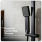Baridi Thermostatic Shower Mixer Set, 20x20cm Square Head, Adjustable Rail