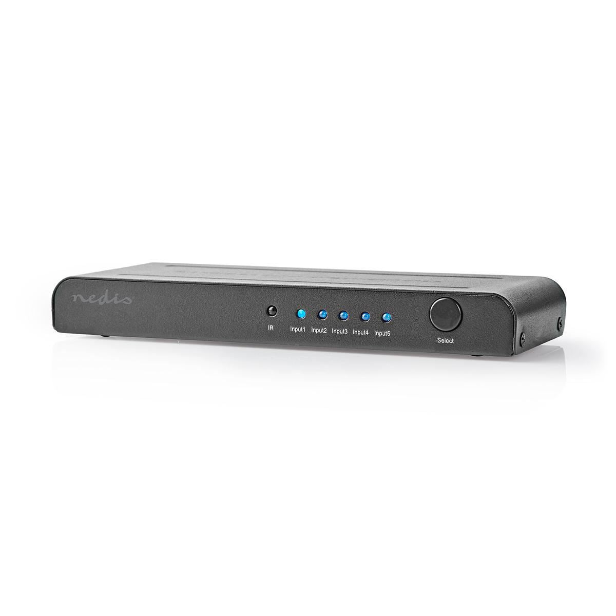 Nedis HDMI Switch 5-Port to 5x HDMI Input 1x HDMI Output 4K2K@60FPS/HDCP2.2 - VSWI3475AT