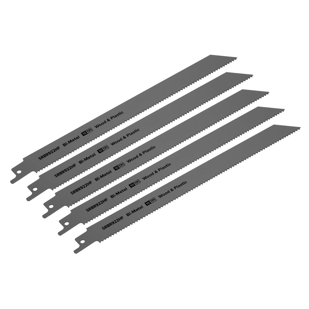 Sealey Reciprocating Saw Blade Wood&Plastics 230mm 10tpi -Pack of 5 SRBR922HF