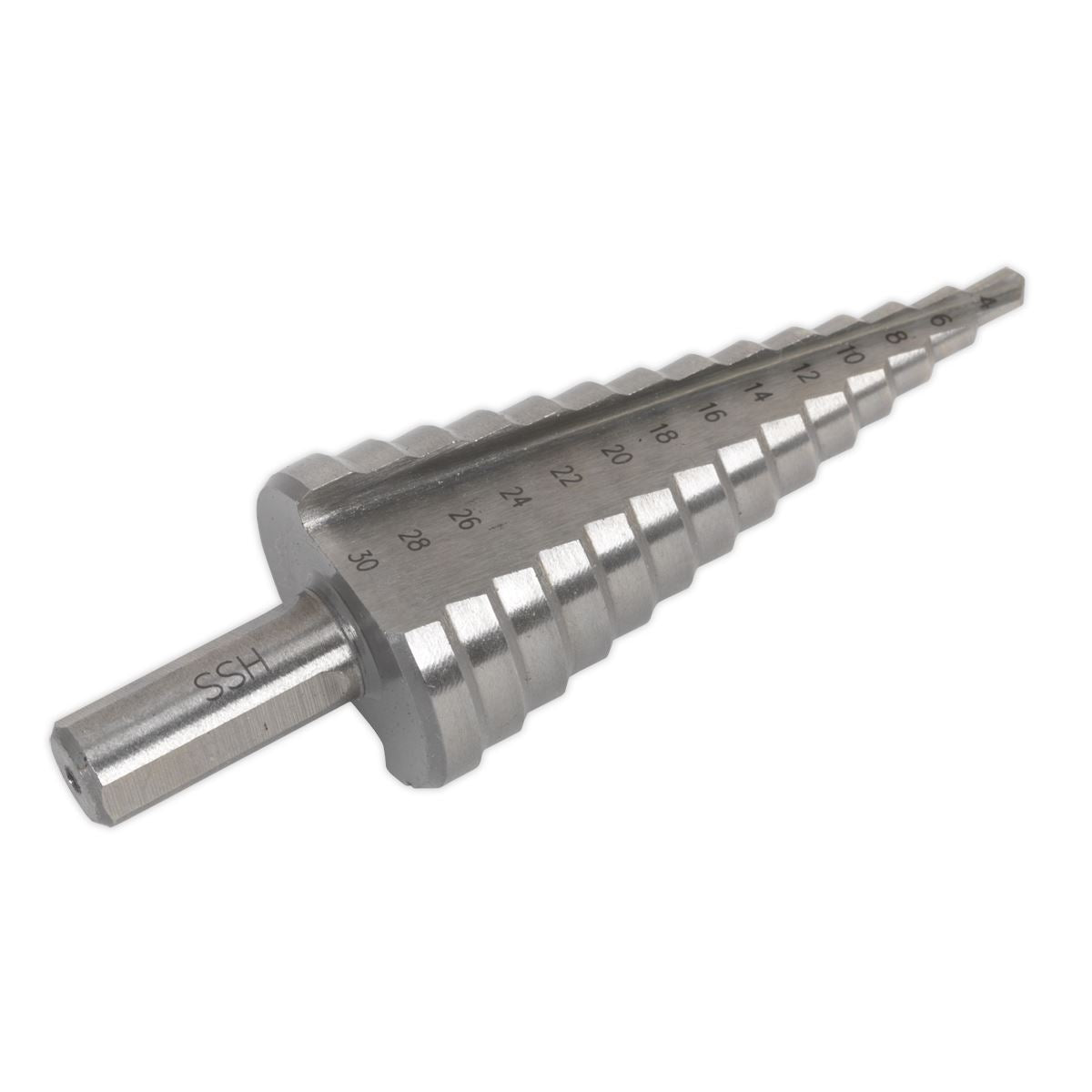 Sealey HSS M2 Step Drill Bit 4-30mm Double Flute AK4732