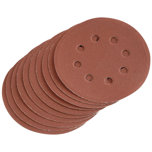 10 x Draper SANDING DISCS 240 GRIT ALUMINIUM OXIDE 125mm DIAMETER 64040 R65