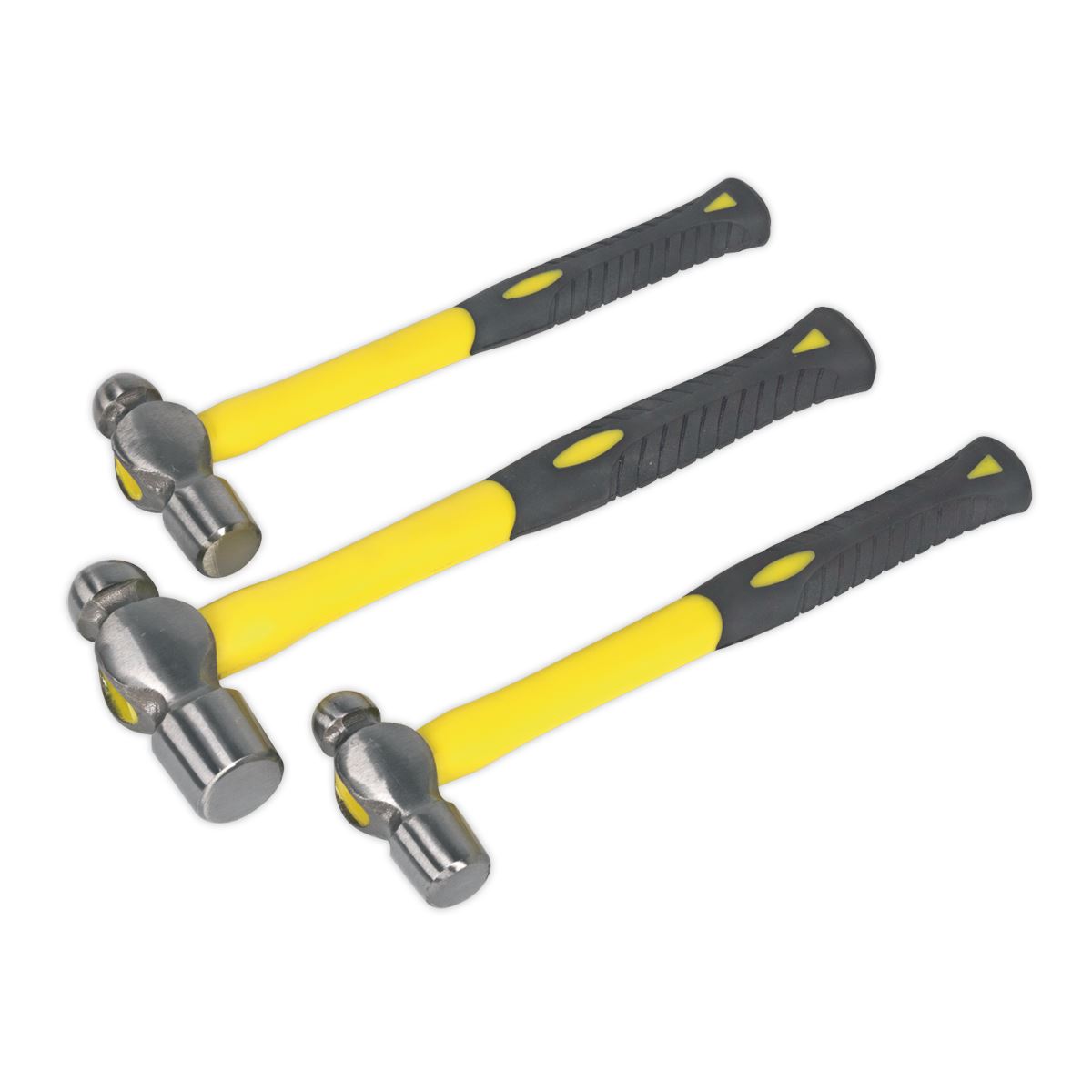Sealey Ball Pein Hammer Set 3pc Fibreglass Shafts AK2031