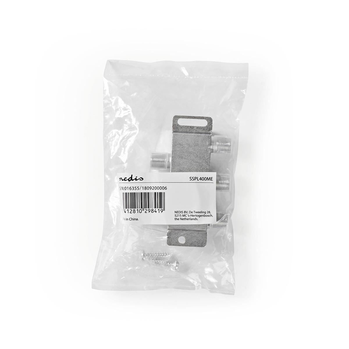 Nedis CATV F-Splitter Max 8.0 dB gain 5 to 1000 MHz 4 Outputs - SSPL400ME