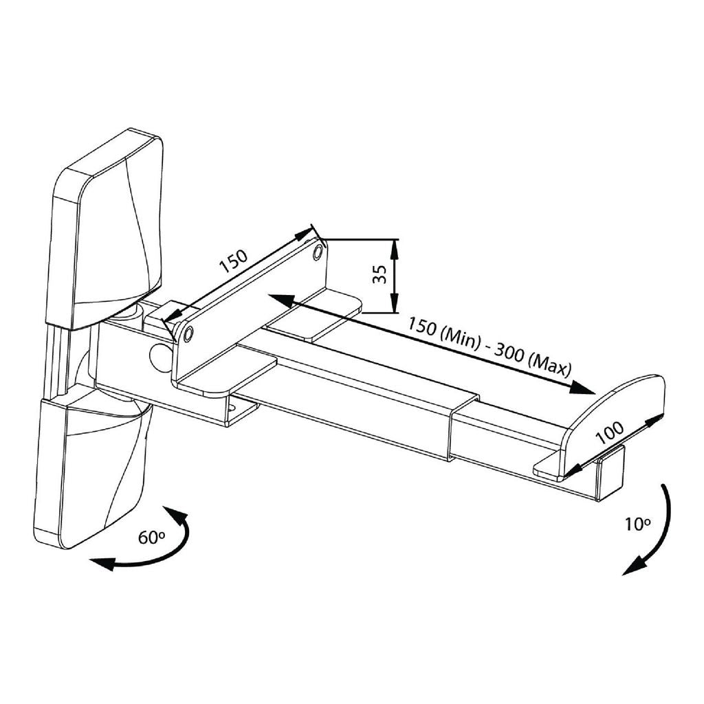 Konig Speaker mount 20 kg / 44 lbs 2 pcs - SPMT2000BK