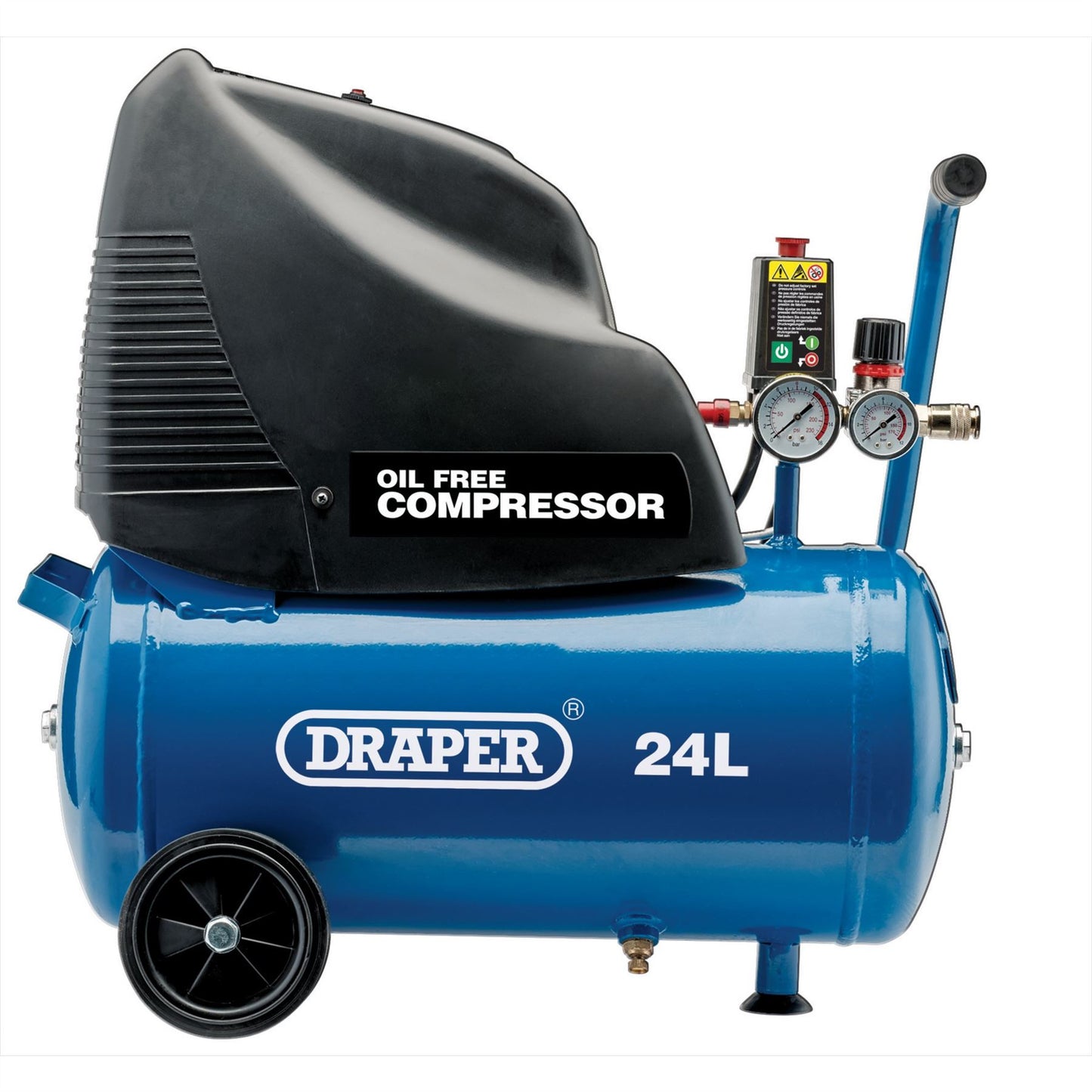 Draper 24978 24L 230V 1.1kW 1.5hp Oil Free Air Compressor 116 PSI 8 Bar