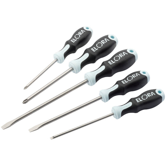 Elora Engineer's Stainless Steel Screwdriver Set Plain Slot & Cross Slot 5 Piece - 49129