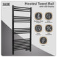 Baridi Electric Heated Towel Rail 1085 x 535mm with LED Display � Black DH371