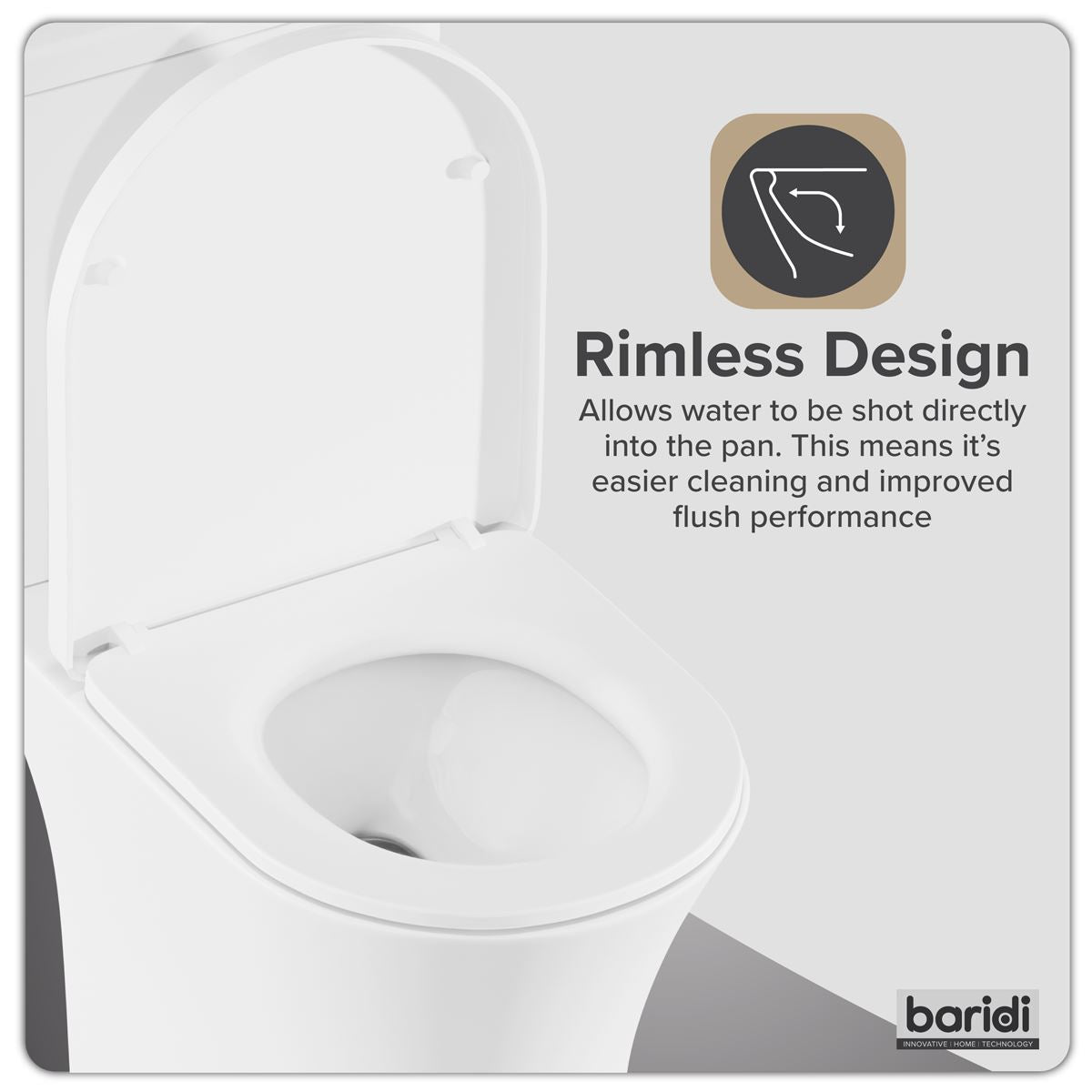 Baridi Close-Coupled Toilet Soft Close Seat, Dual Flush Cistern & Rimless Flush